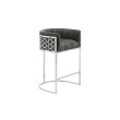 Barová stolička Elegance 47504 Zamat - Šedá
