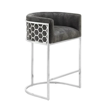 Barová stolička Elegance 47504 Zamat - Šedá