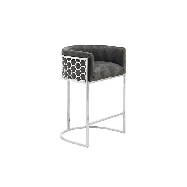 Barová stolička Elegance 47504 Zamat - Šedá