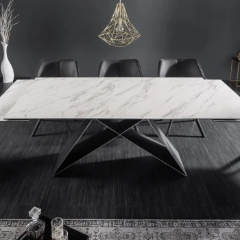 Rozkladací jedálenský stôl 39562 180/260 x 100cm White Look Ceramik 