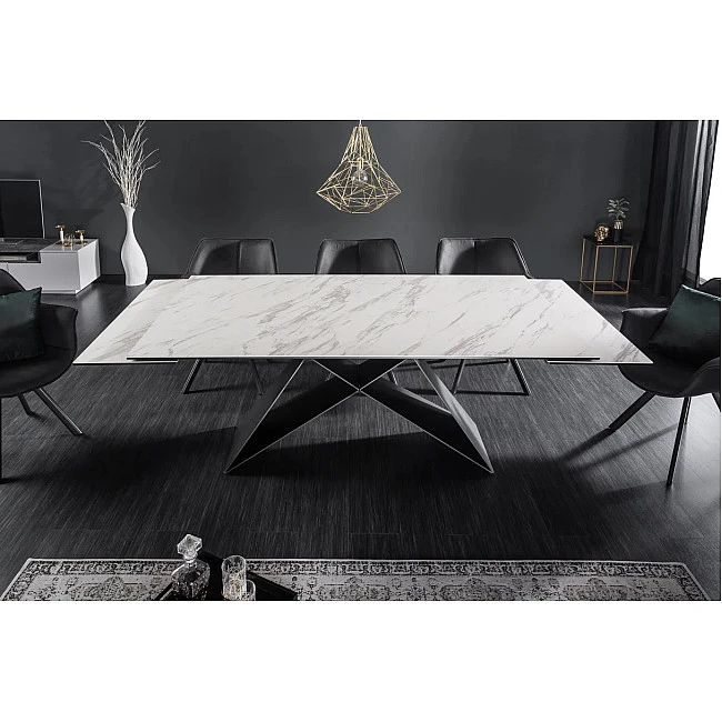 Rozkladací jedálenský stôl 39562 180/260 x 100cm White Look Ceramik