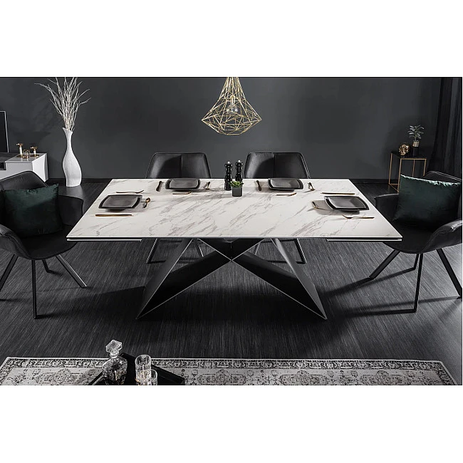 Rozkladací jedálenský stôl 39562 180/260 x 100cm White Look Ceramik