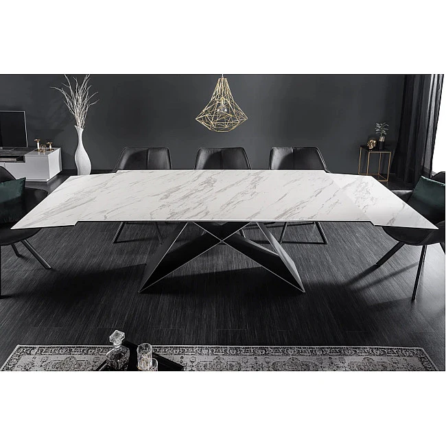 Rozkladací jedálenský stôl 39562 180/260 x 100cm White Look Ceramik