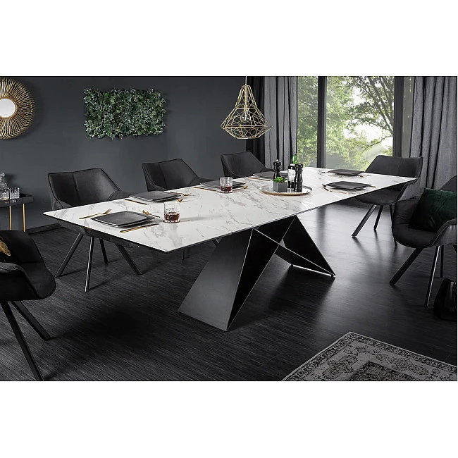 Rozkladací jedálenský stôl 39562 180/260 x 100cm White Look Ceramik