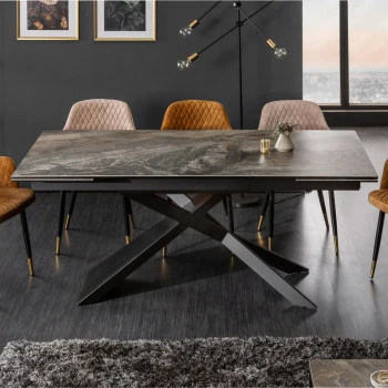 Rozkladací jedálenský stôl 40644 180/220/260 x 90cm Marble Look Ceramik 