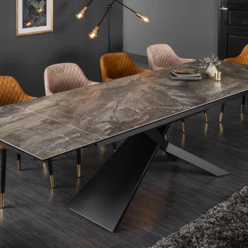 Rozkladací jedálenský stôl 40644 180/220/260 x 90cm Marble Look Ceramik 