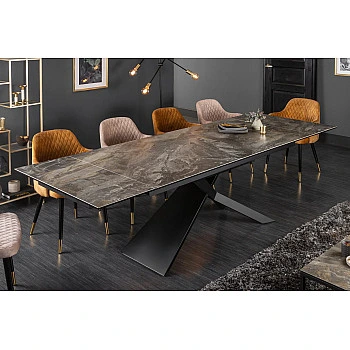 Rozkladací jedálenský stôl 40644 180/220/260 x 90cm Marble Look Ceramik 
