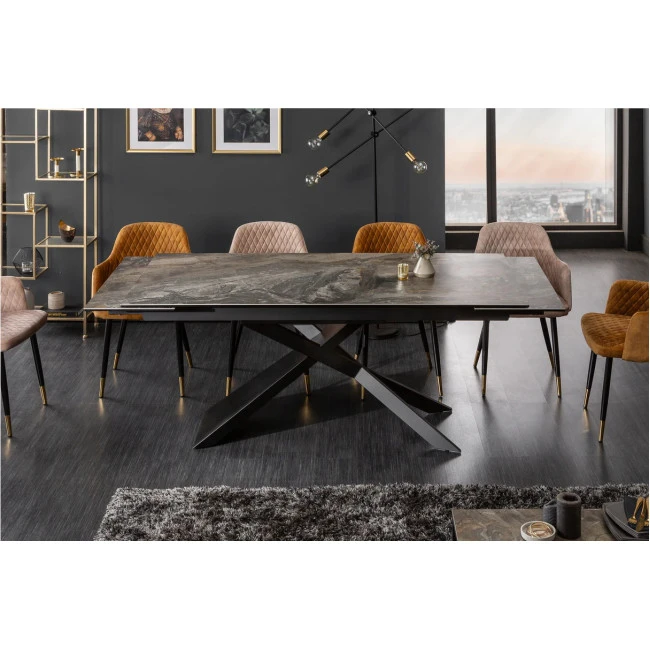 Rozkladací jedálenský stôl 40644 180/220/260 x 90cm Marble Look Ceramik