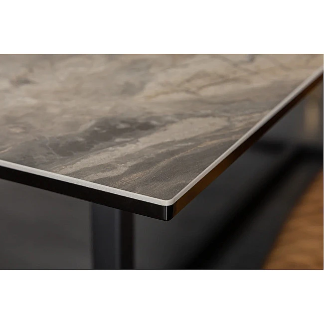 Jedálenský stôl 40668 200 x 100cm Marble Look Taupe Ceramik