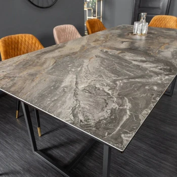 Jedálenský stôl 40668 200 x 100cm Marble Look Taupe Ceramik 