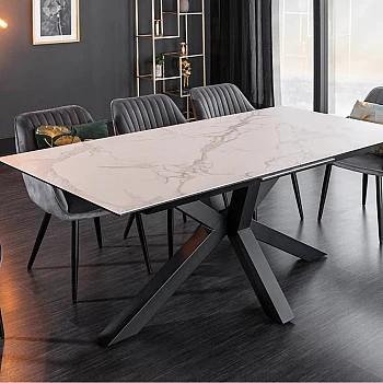 Rozkladací jedálenský stôl Eternity 41218 180/225x90cm Ceramik white marble