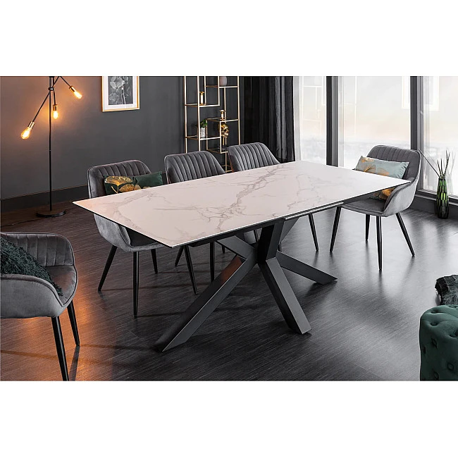 Rozkladací jedálenský stôl Eternity 41218 180/225x90cm Ceramik white marble