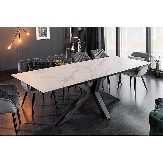 Rozkladací jedálenský stôl Eternity 41218 180/225x90cm Ceramik white marble