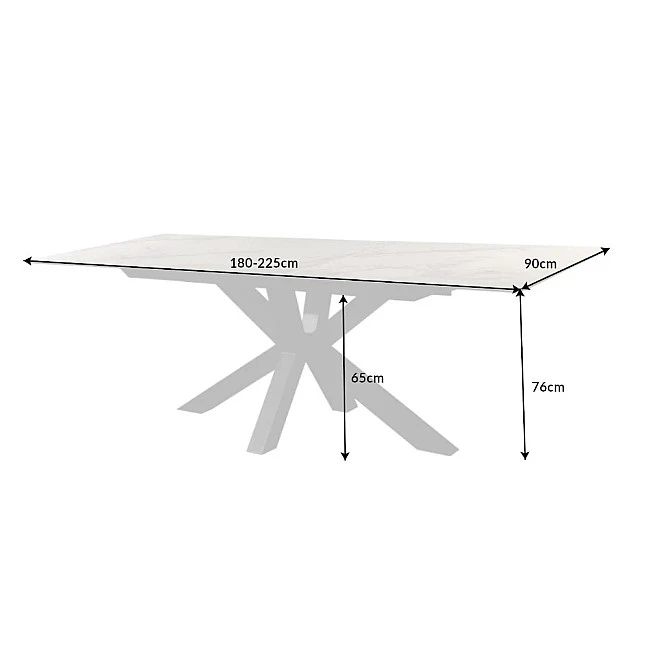 Rozkladací jedálenský stôl Eternity 41218 180/225x90cm Ceramik white marble