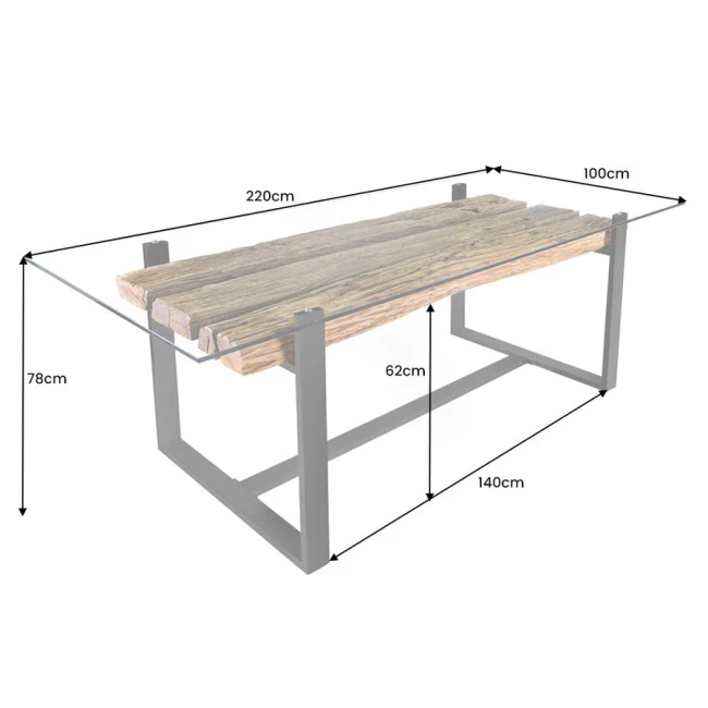 Jedálenský stôl Barracuda 43342 220x100cm Masív drevo Teak