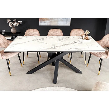 Rozkladací jedálenský stôl Marvelous 43842 180/220/260x90cm Ceramik white marble