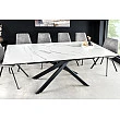 Rozkladací jedálenský stôl Alpine 43844 160/200x90cm Ceramik White marble