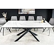 Rozkladací jedálenský stôl Alpine 43844 160/200x90cm Ceramik White marble