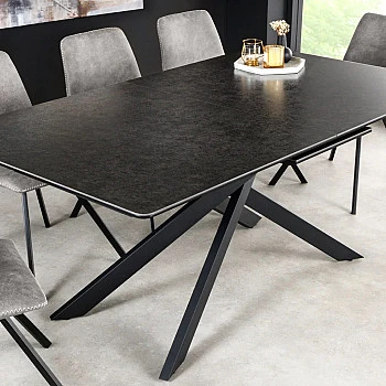 Rozkladací jedálenský stôl Alpine 43845 160/200x90cm Ceramik antracite