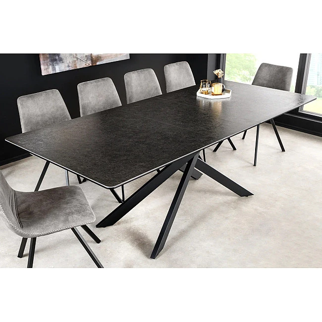 Rozkladací jedálenský stôl Alpine 43845 160/200x90cm Ceramik antracite