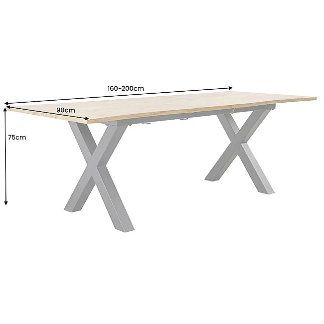 Rozkladací jedálenský stôl 45078 160/200x90cm Divoký dub fólia