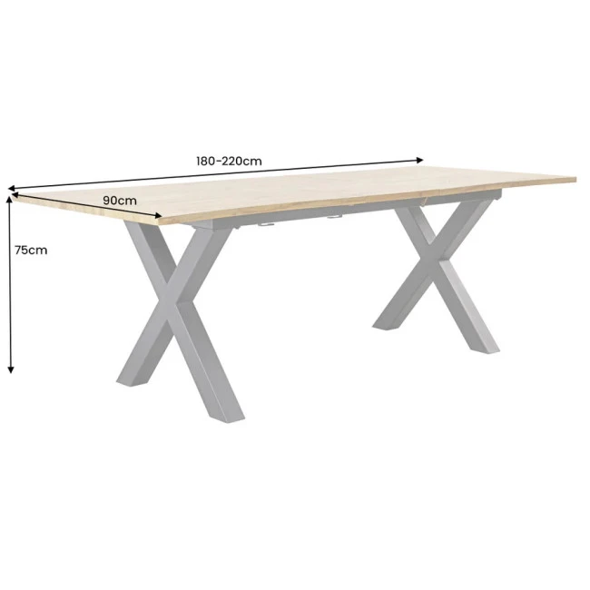 Rozkladací jedálenský stôl 45079 180/220x90cm Divoký dub fólia