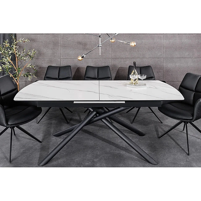 Rozkladací jedálenský stôl Mikado 46495 180/230x90cm Ceramik white marble