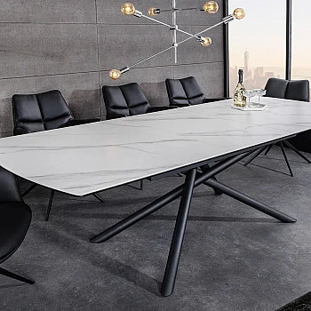 Rozkladací jedálenský stôl Mikado 46495 180/230x90cm Ceramik white marble