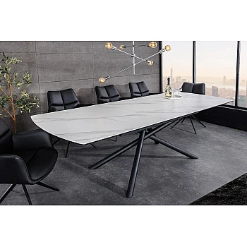 Rozkladací jedálenský stôl Mikado 46495 180/230x90cm Ceramik white marble
