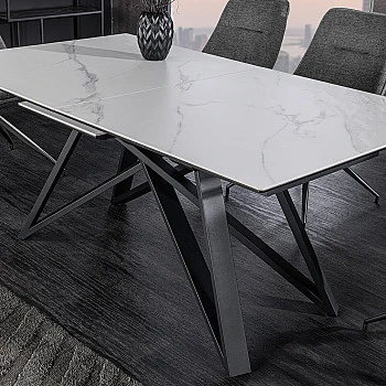 Rozkladací jedálenský stôl Atlas 46497 160/200x90cm Ceramik white marble