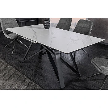 Rozkladací jedálenský stôl Atlas 46497 160/200x90cm Ceramik white marble