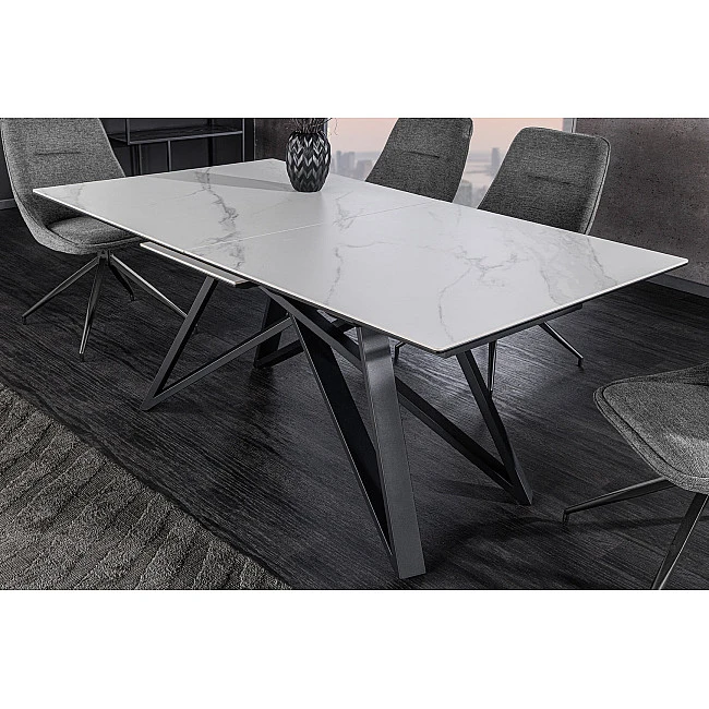 Rozkladací jedálenský stôl Atlas 46497 160/200x90cm Ceramik white marble