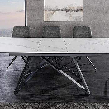 Rozkladací jedálenský stôl Atlas 46497 160/200x90cm Ceramik white marble