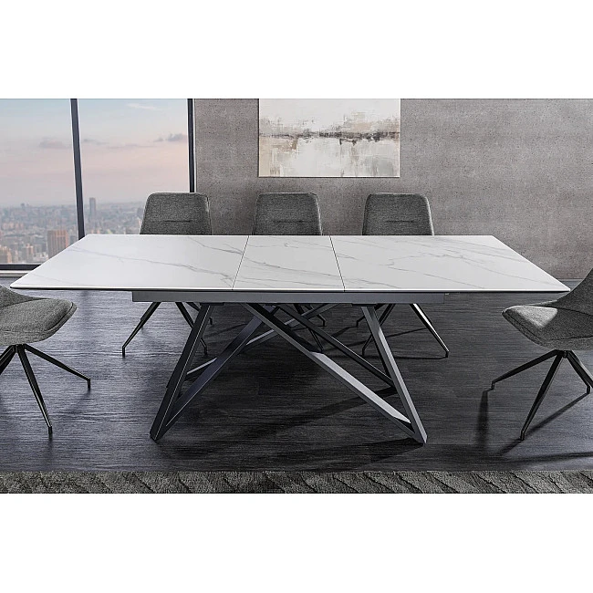 Rozkladací jedálenský stôl Atlas 46497 160/200x90cm Ceramik white marble