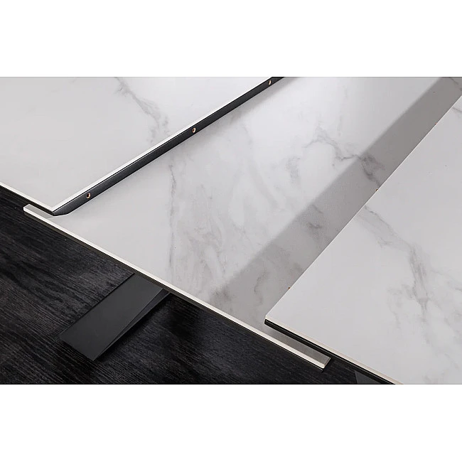 Rozkladací jedálenský stôl 46498 Concord 180/230 x 90cm White marble Look Ceramik