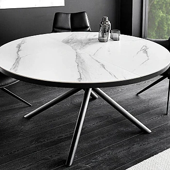 Rozkladací jedálenský stôl Mikado 46503 120/160x90cm Ceramik white marble
