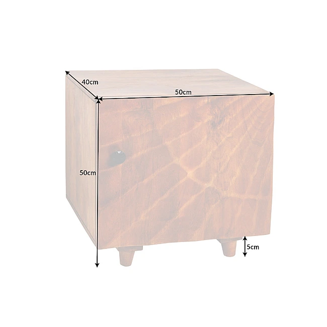 Nočný stolík 41193 Scorpion Drevo Mango Hnedé