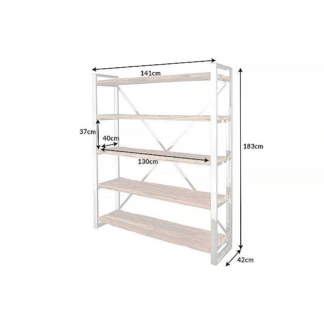 Knižnica/Regál Barracuda 43616 140cm Drevo Teak