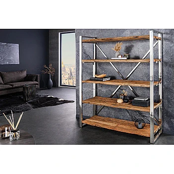 Knižnica/Regál Barracuda 43616 140cm Drevo Teak