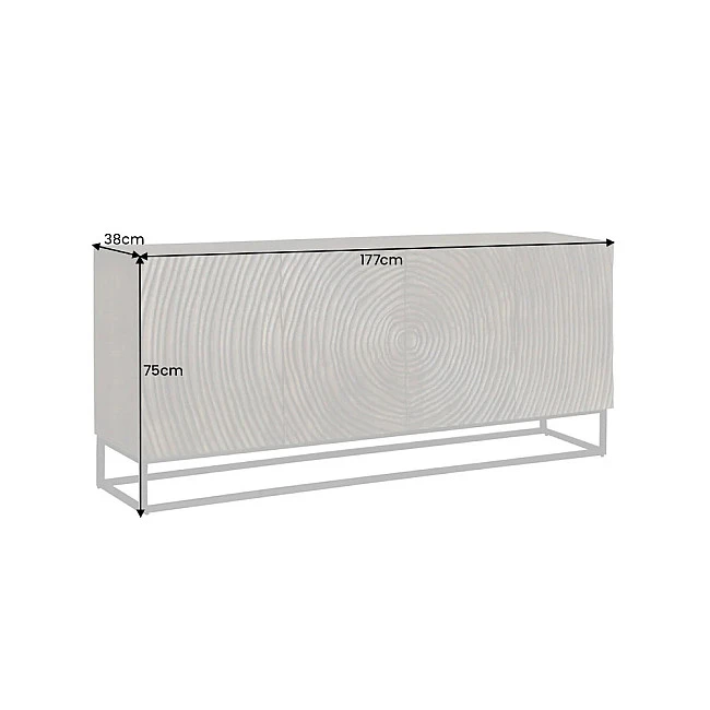 Komoda 44580 Zen Circle 180cm Drevo Mango Hnedá-Čierna