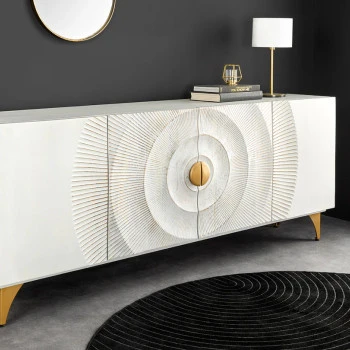 Komoda 45642 Bailey 177cm Drevo Mango Bielené