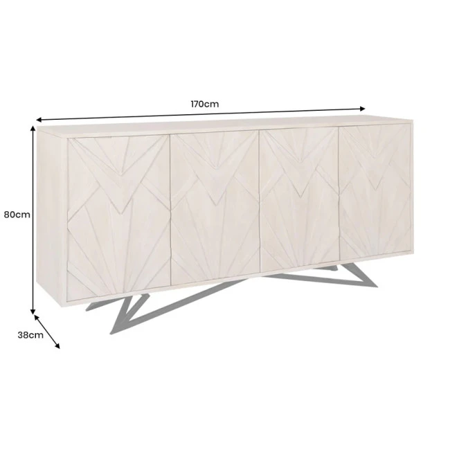 Komoda 45881 170cm Metropolitan Drevo Mango Bielené
