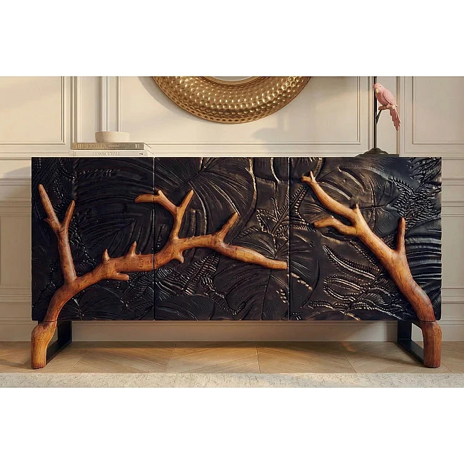 Komoda 46199 Forest 160cm Drevo Mango Čierne