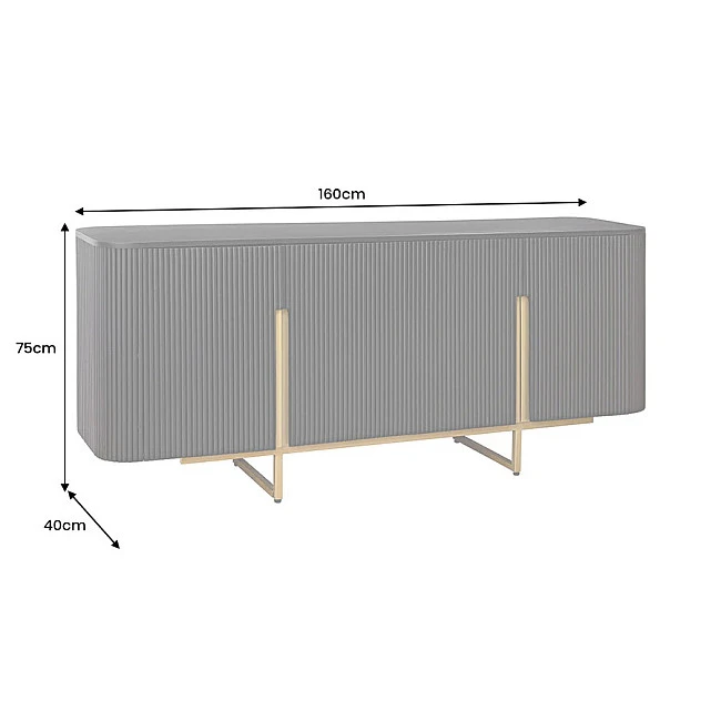 Komoda 46432 Gatsby 160cm Masív drevo Mango čierne