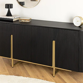 Komoda 46432 Gatsby 160cm Masív drevo Mango čierne