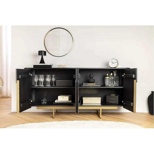Komoda 46432 Gatsby 160cm Masív drevo Mango čierne