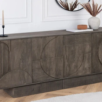 Komoda 46801 170cm Art Deco Drevo Mango Šedá