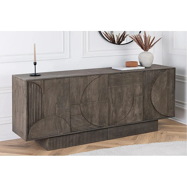 Komoda 46801 170cm Art Deco Drevo Mango Šedá