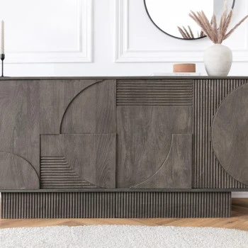 Komoda 46801 170cm Art Deco Drevo Mango Šedá