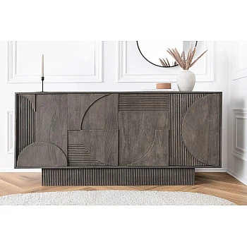 Komoda 46801 170cm Art Deco Drevo Mango Šedá